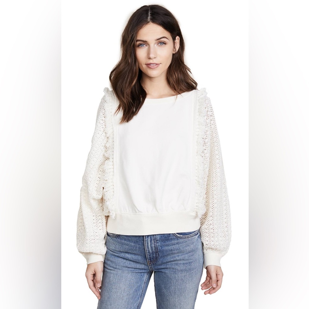 Women’s Free People Faff & Fringe Pullover Knit Style Sweatshirt/Top Size Large
